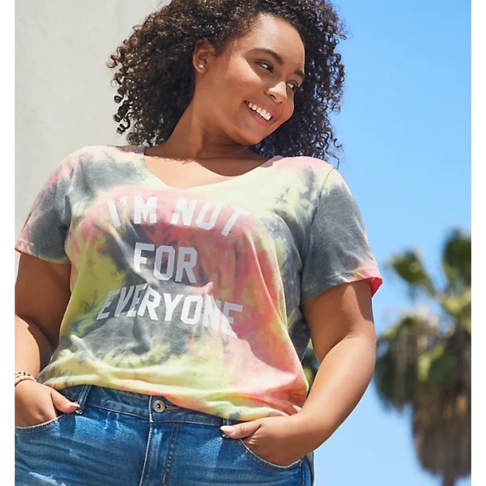 Torrid Signature Jersey Multi Tie Dye Not For Everyone Girlfriend Tee
